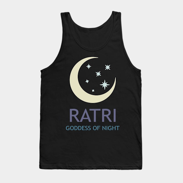 Ratri Ancient Hindu Goddess of Night Tank Top by AgemaApparel